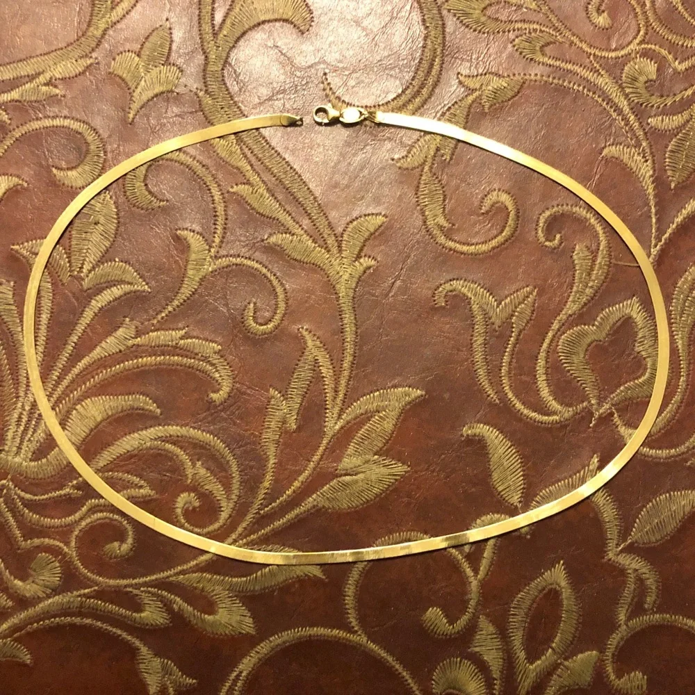Unisex herringbone 14k necklace - Picture 1 of 16
